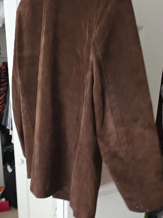 Style & Co. Women's Brown Suede Button-Front Pea Coat - Picture 13 of 14